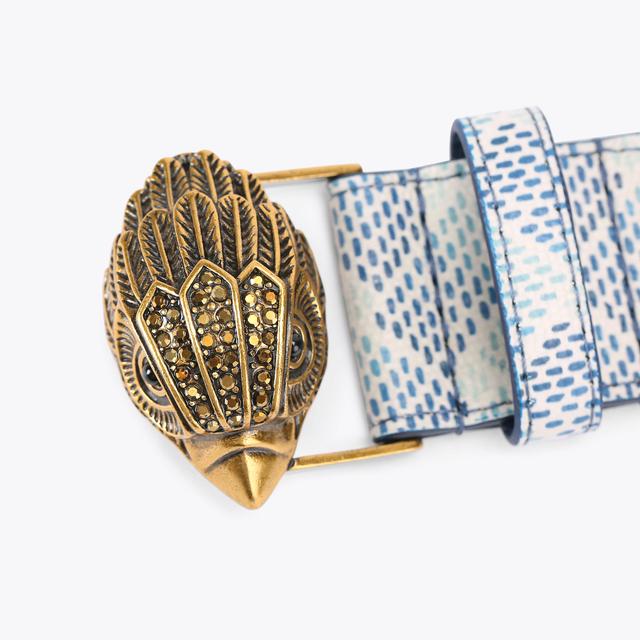 Carvela By Kurt Geiger KENSINGTON 38 BELT Blue Canvas Weave Belt By KURT GEIGER LONDON