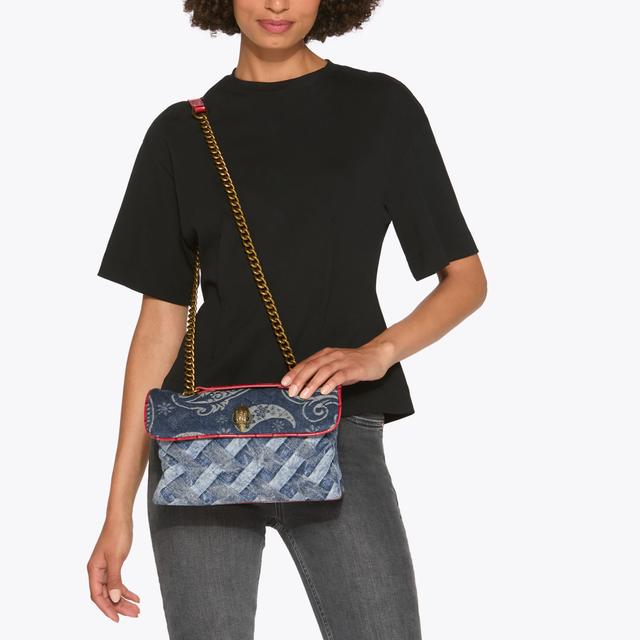 Carvela By Kurt Geiger KENSINGTON BAG Blue Denim Bleached Shoulder Bag By KURT GEIGER LONDON