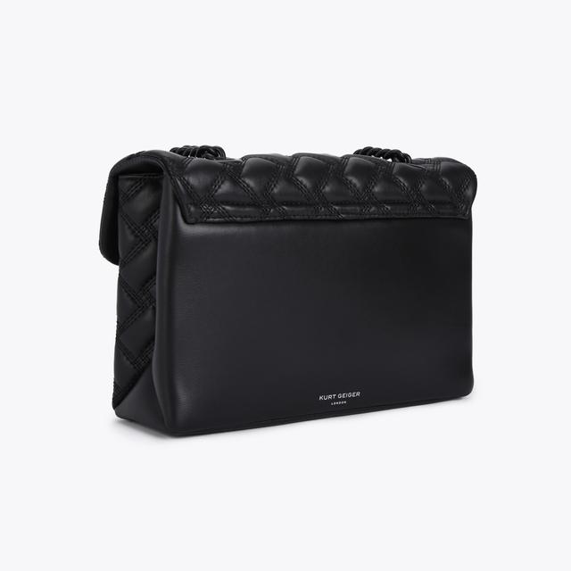 Carvela By Kurt Geiger KENSINGTON BAG DRENCH Black Quilted Leather Shoulder Bag By KURT GEIGER LONDON