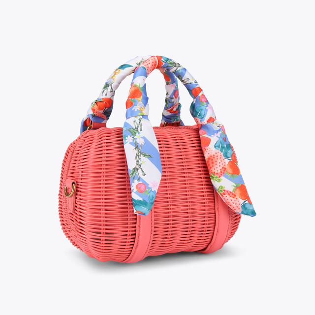 Carvela By Kurt Geiger KENSINGTON BASKET BOSTON Sugar Coral Basket Bag By KURT GEIGER LONDON