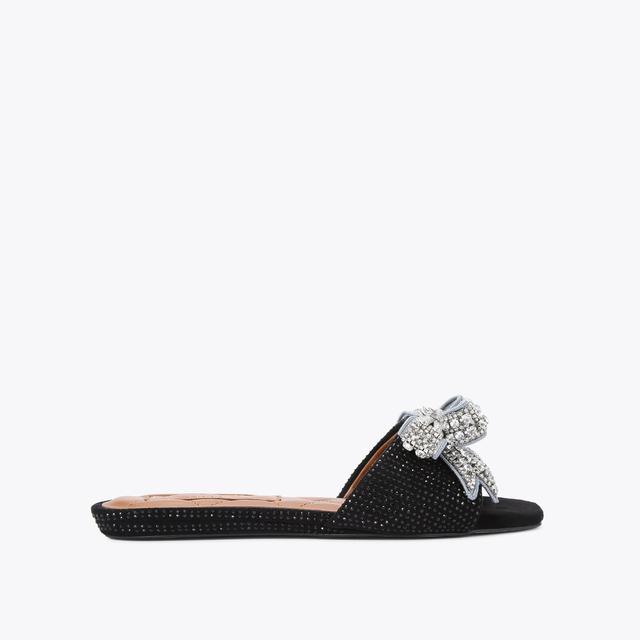 carvela by kurt geiger KENSINGTON BOW FLAT SDL Black Slip On Sandals by KURT GEIGER LONDON