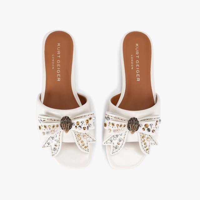 Carvela By Kurt Geiger KENSINGTON BOW FLAT SDL Crystal Bow Sandal By KURT GEIGER LONDON