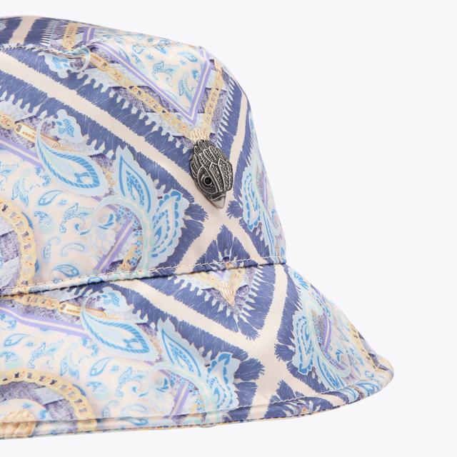 Carvela By Kurt Geiger KENSINGTON BUCKET HAT Blue Paisley Nylon Bucket Hat By KURT GEIGER LONDON