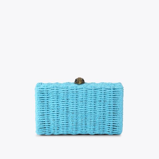 carvela by kurt geiger KENSINGTON CLUTCH Blue Woven Raffia Clutch Bag by KURT GEIGER LONDON