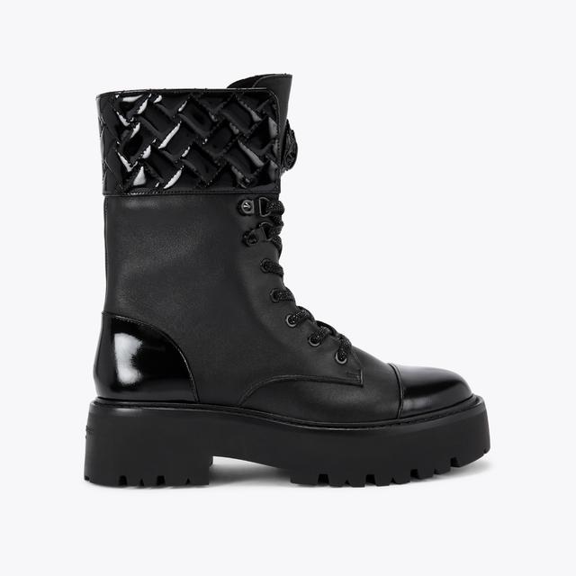 carvela by kurt geiger KENSINGTON CUFF LACE UP Black Leather Ankle Boot by KURT GEIGER LONDON