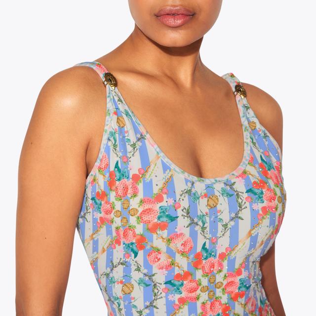 Carvela By Kurt Geiger KENSINGTON DOUBLE STRAP Blue And Red Kensington Swimsuit By KURT GEIGER LONDON