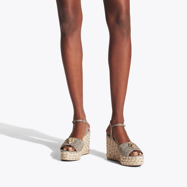 Carvela By Kurt Geiger KENSINGTON ESPADRILLE WDG Brown Houndstooth Espadrille Heel By KURT GEIGER LONDON