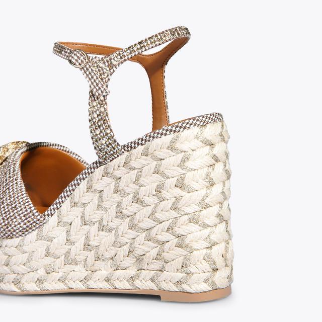 Carvela By Kurt Geiger KENSINGTON ESPADRILLE WDG Brown Houndstooth Espadrille Heel By KURT GEIGER LONDON