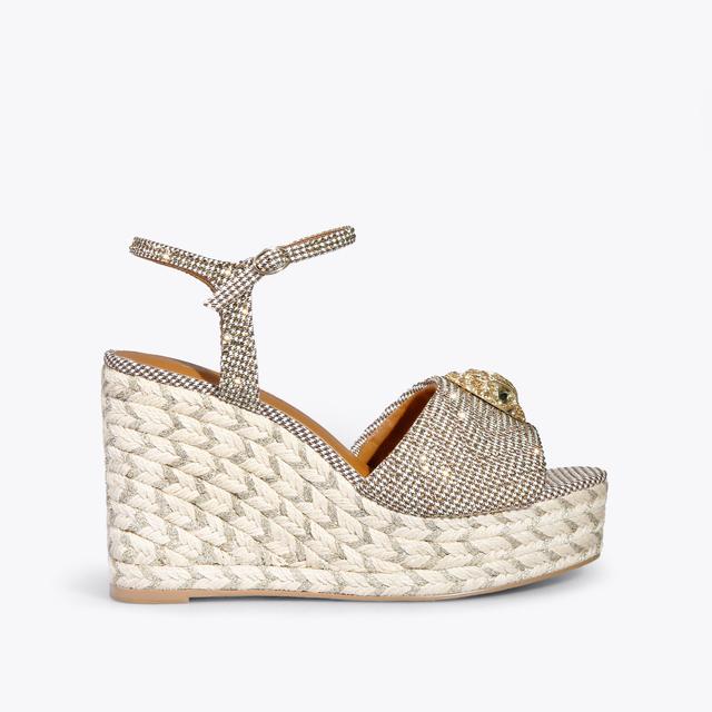 carvela by kurt geiger KENSINGTON ESPADRILLE WDG Brown Houndstooth Espadrille Heel by KURT GEIGER LONDON