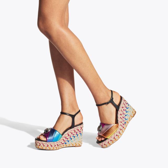Carvela By Kurt Geiger KENSINGTON ESPADRILLE WDG Muli Colour Striped Espadrille Heel By KURT GEIGER LONDON