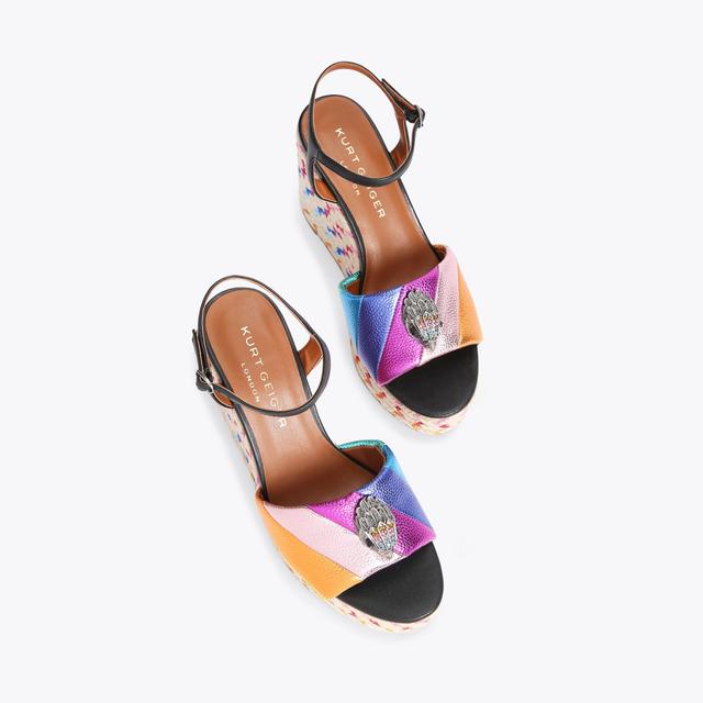 Carvela By Kurt Geiger KENSINGTON ESPADRILLE WDG Muli Colour Striped Espadrille Heel By KURT GEIGER LONDON