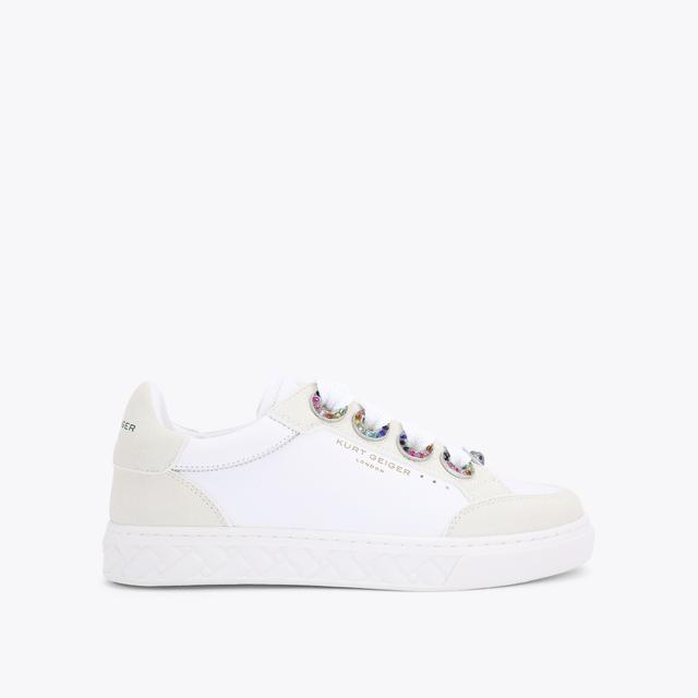 carvela by kurt geiger KENSINGTON EYELET SLIM White Leather Eyelet Sneaker by KURT GEIGER LONDON