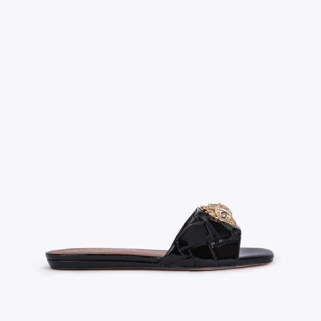 carvela by kurt geiger KENSINGTON FLAT SANDAL Black Quilted Patent Leather Slider by KURT GEIGER LONDON carvela by kurt geiger KENSINGTON FLAT SANDAL Black Quilted Patent Leather Slider by KURT GEIGER LONDON