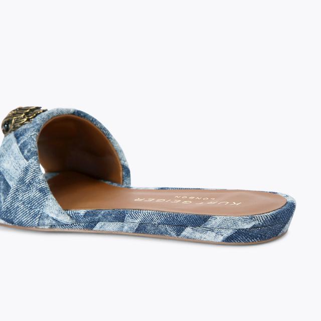 Carvela By Kurt Geiger KENSINGTON FLAT SANDAL Blue Denim Slip On Sandal By KURT GEIGER LONDON