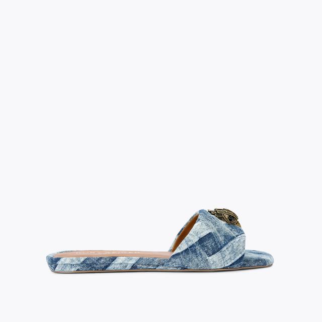 carvela by kurt geiger KENSINGTON FLAT SANDAL Blue Denim Slip On Sandal by KURT GEIGER LONDON