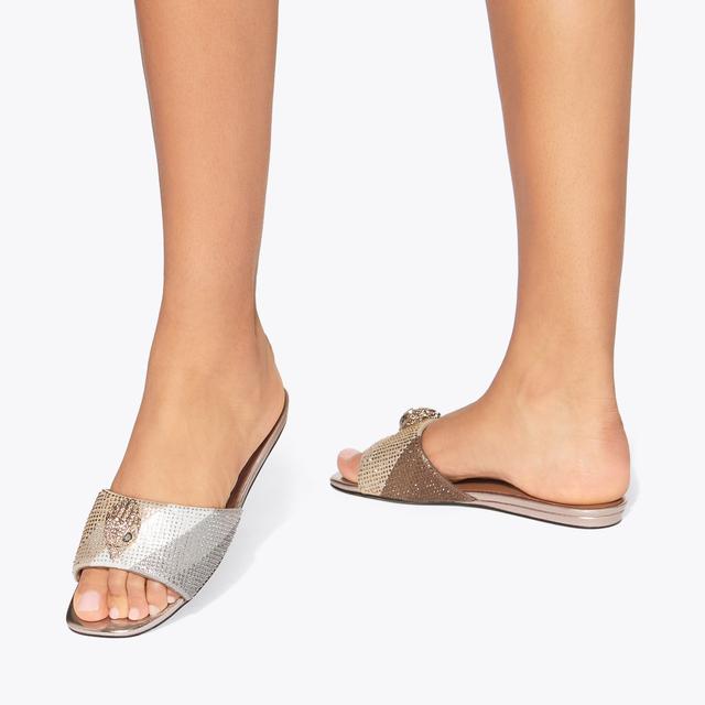 Carvela By Kurt Geiger KENSINGTON FLAT SANDAL Metallic Flat Sandals By KURT GEIGER LONDON