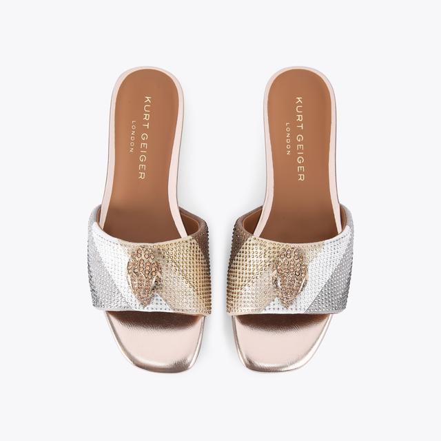 Carvela By Kurt Geiger KENSINGTON FLAT SANDAL Metallic Flat Sandals By KURT GEIGER LONDON
