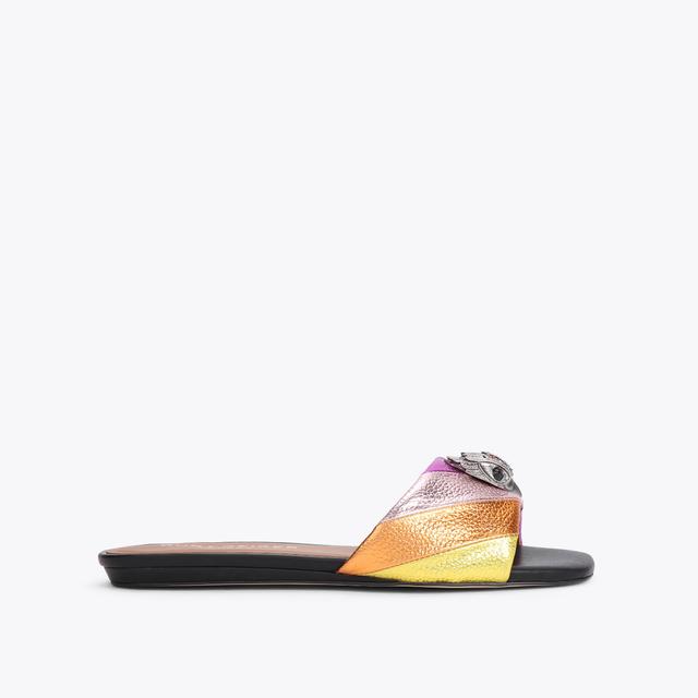 carvela by kurt geiger KENSINGTON FLAT SANDAL Metallic Rainbow Stripe Flat Sandals by KURT GEIGER LONDON