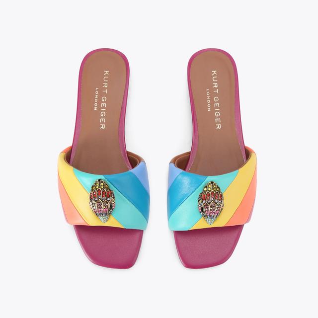 Carvela By Kurt Geiger KENSINGTON FLAT SANDAL Rainbow Stripe Slip On Sandal By KURT GEIGER LONDON