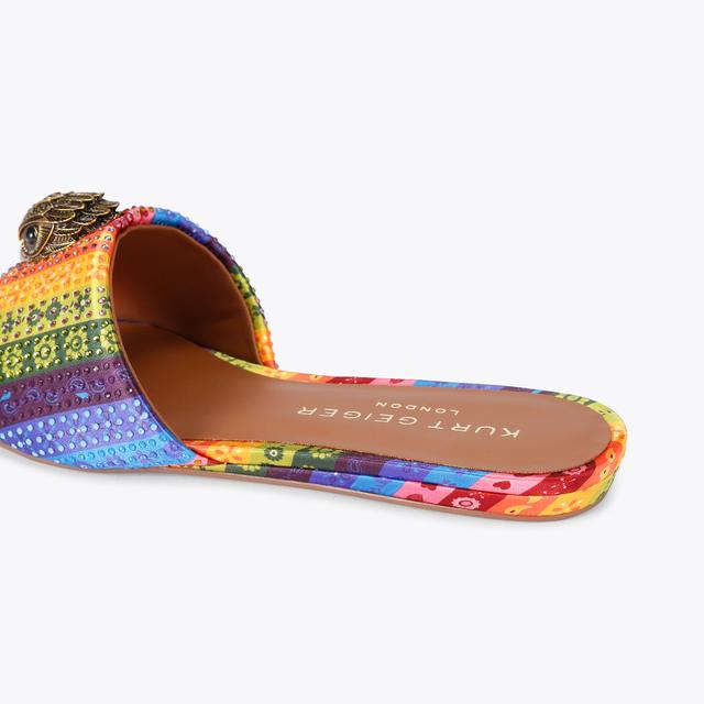 Carvela By Kurt Geiger KENSINGTON FLAT SANDAL Satin Printed Sandal By KURT GEIGER LONDON