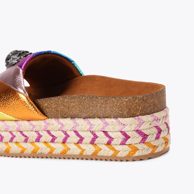 Carvela By Kurt Geiger KENSINGTON FLATFORM Rainbow Stripe Slip On Sandal By KURT GEIGER LONDON