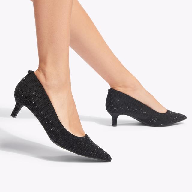 Carvela By Kurt Geiger KENSINGTON FLEXI 45 Black Microsuede Court Heel By KURT GEIGER LONDON