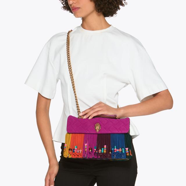 Carvela By Kurt Geiger KENSINGTON FRINGE BAG Rainbow Monogram Fringe Bag By KURT GEIGER LONDON