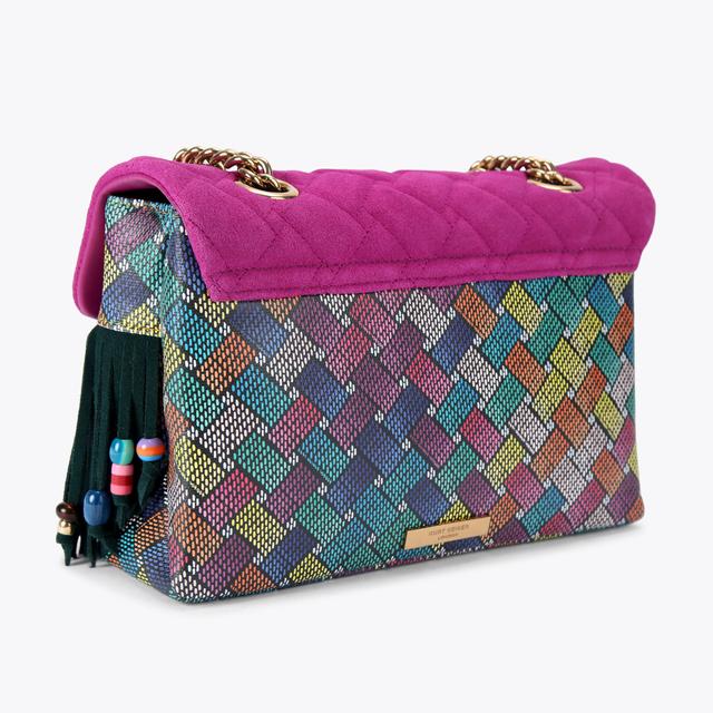 Carvela By Kurt Geiger KENSINGTON FRINGE BAG Rainbow Monogram Fringe Bag By KURT GEIGER LONDON