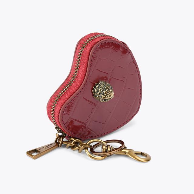 Carvela By Kurt Geiger KENSINGTON HEART CHARM Red Croc Keyring Charm By KURT GEIGER LONDON