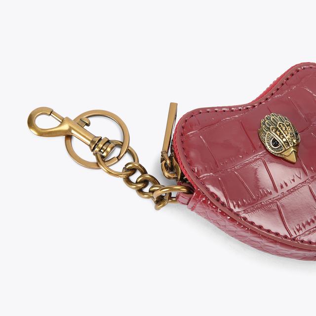 Carvela By Kurt Geiger KENSINGTON HEART CHARM Red Croc Keyring Charm By KURT GEIGER LONDON