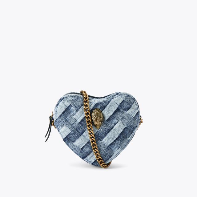 carvela by kurt geiger KENSINGTON HEART X BODY Denim Woven Heart Cross Body Bag by KURT GEIGER LONDON