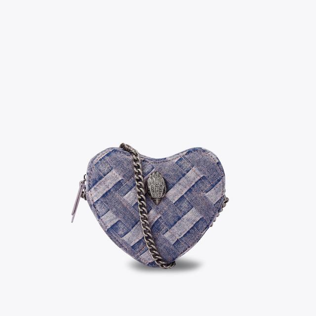 carvela by kurt geiger KENSINGTON HEART X BODY Pink Denim Heart Cross Body Bag by KURT GEIGER LONDON