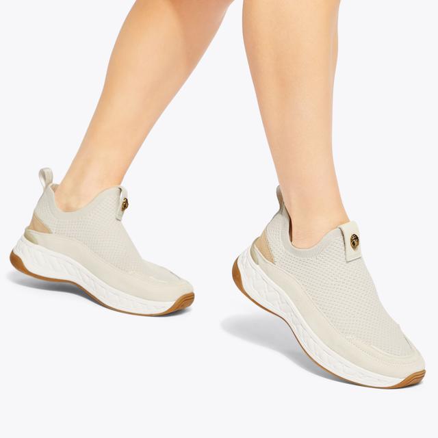 Carvela By Kurt Geiger KENSINGTON KNIT SLIP ON Bone Knitted Slip On Sneaker By KURT GEIGER LONDON