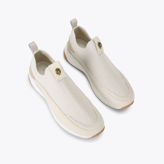 Carvela By Kurt Geiger KENSINGTON KNIT SLIP ON Bone Knitted Slip On Sneaker By KURT GEIGER LONDON