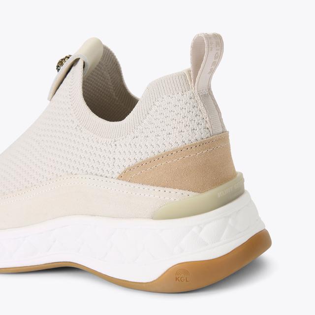 Carvela By Kurt Geiger KENSINGTON KNIT SLIP ON Bone Knitted Slip On Sneaker By KURT GEIGER LONDON