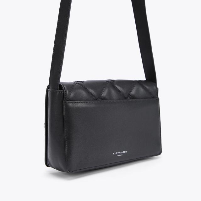Carvela By Kurt Geiger KENSINGTON M BAG Quilted Black Leather Cross Body Bag By KURT GEIGER LONDON