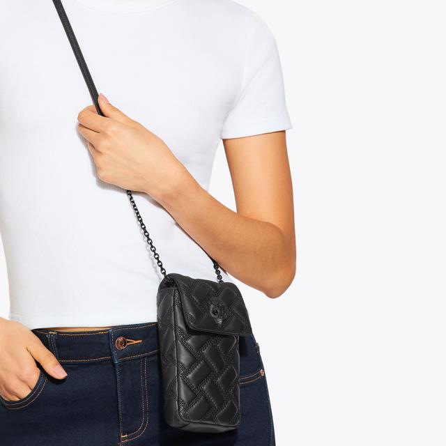 Carvela By Kurt Geiger KENSINGTON PHONE BAG DR Black Cross Body Phone Holder By KURT GEIGER LONDON