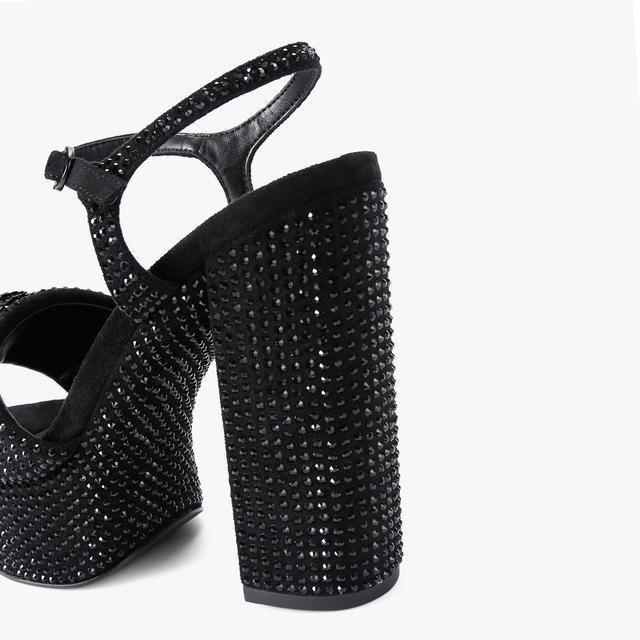 Carvela By Kurt Geiger KENSINGTON PLATFORM SDL Black Velvet Platform Heels By KURT GEIGER LONDON