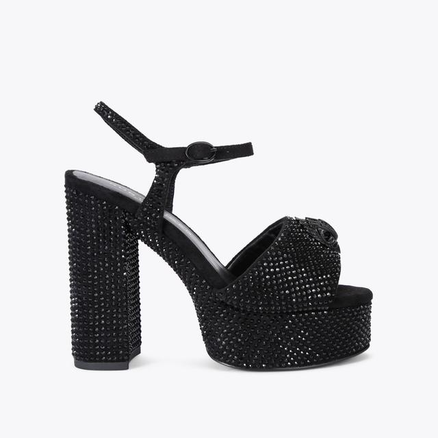carvela by kurt geiger KENSINGTON PLATFORM SDL Black Velvet Platform Heels by KURT GEIGER LONDON