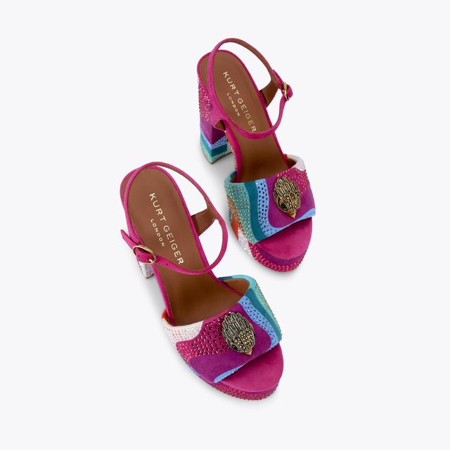 Carvela By Kurt Geiger KENSINGTON PLATFORM SDL Suede Rainbow Swirl Sandal By KURT GEIGER LONDON