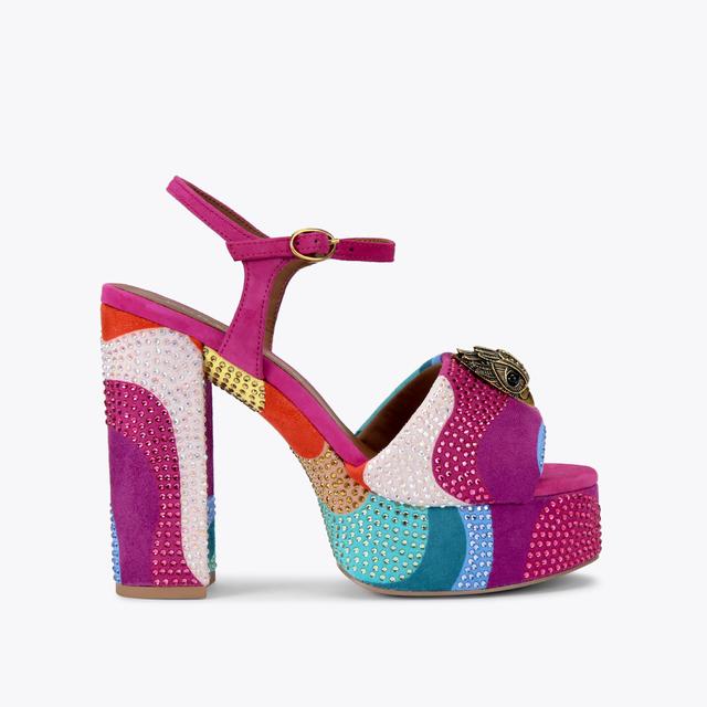 carvela by kurt geiger KENSINGTON PLATFORM SDL Suede Rainbow Swirl Sandal by KURT GEIGER LONDON