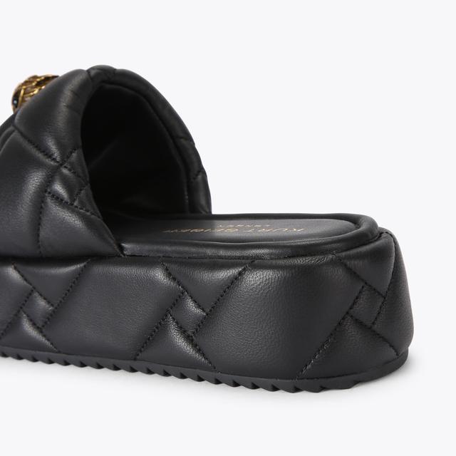 Carvela By Kurt Geiger KENSINGTON PUFF FLATFORM Black Slip On Sandals By KURT GEIGER LONDON