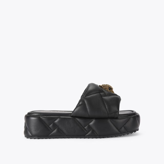 carvela by kurt geiger KENSINGTON PUFF FLATFORM Black Slip On Sandals by KURT GEIGER LONDON