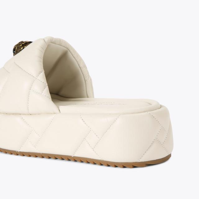 Carvela By Kurt Geiger KENSINGTON PUFF FLATFORM Bone Leather Slip-On Sandals By KURT GEIGER LONDON