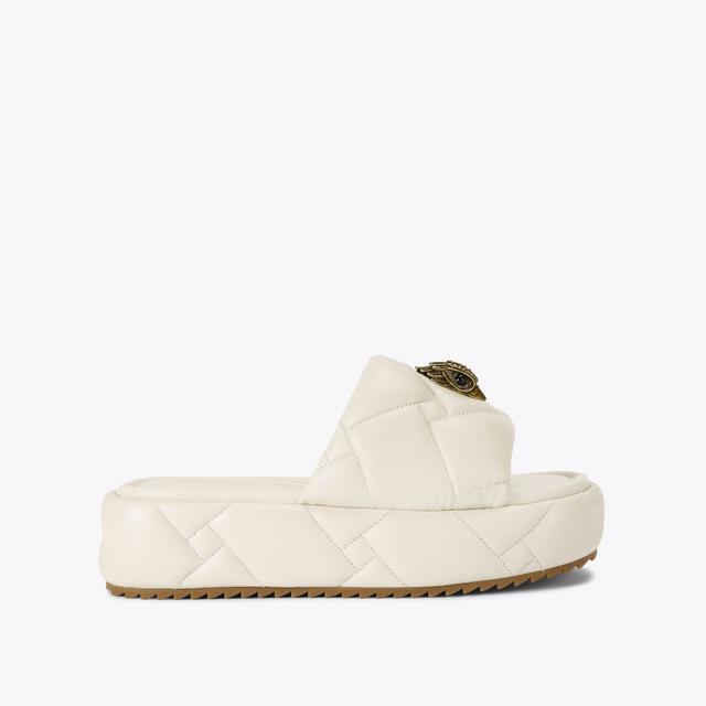 carvela by kurt geiger KENSINGTON PUFF FLATFORM Bone Leather Slip-On Sandals by KURT GEIGER LONDON