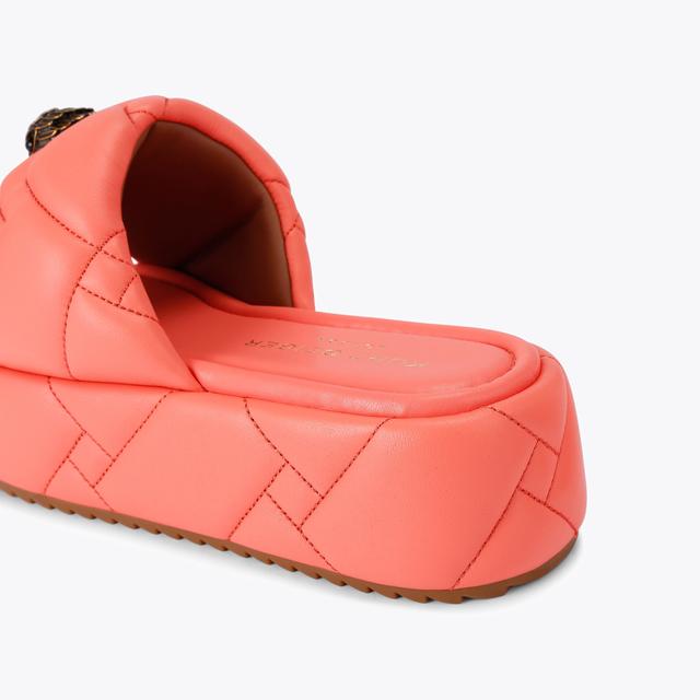 Carvela By Kurt Geiger KENSINGTON PUFF FLATFORM Peach Leather Puff Sandal By KURT GEIGER LONDON