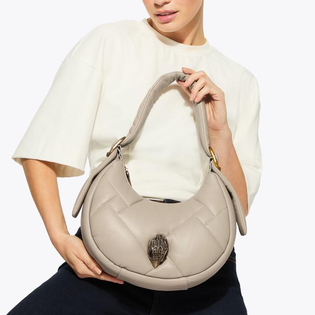 Carvela By Kurt Geiger KENSINGTON PUFF SM HOBO Taupe Leather Hobo Bag By KURT GEIGER LONDON