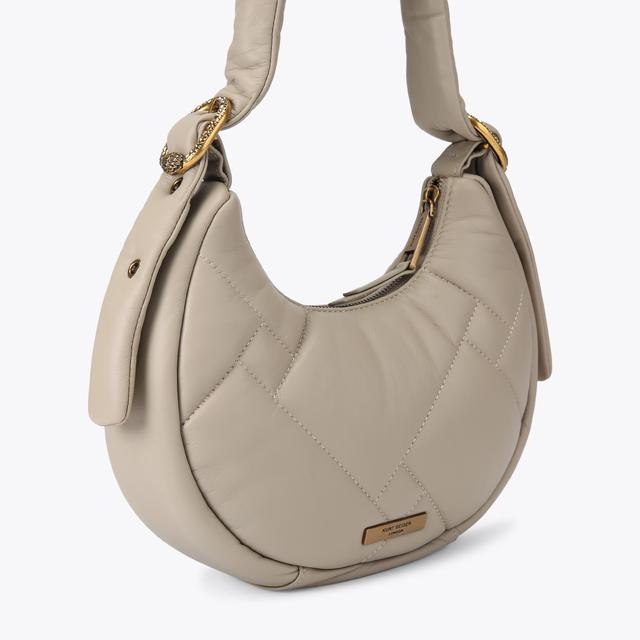 Carvela By Kurt Geiger KENSINGTON PUFF SM HOBO Taupe Leather Hobo Bag By KURT GEIGER LONDON