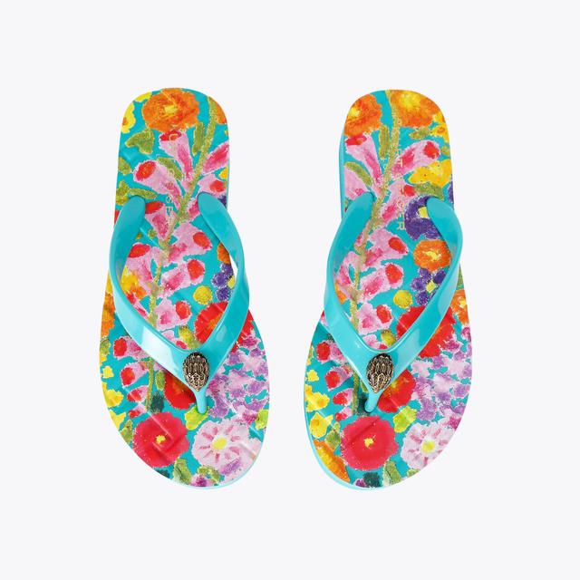 Carvela By Kurt Geiger KENSINGTON Q FLIP FLOP Blue Printed Flip Flop Sandal By KURT GEIGER LONDON