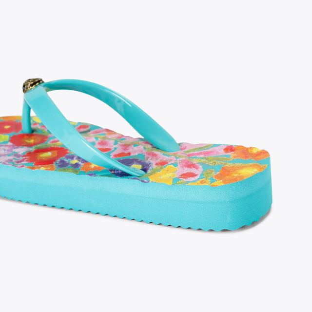 Carvela By Kurt Geiger KENSINGTON Q FLIP FLOP Blue Printed Flip Flop Sandal By KURT GEIGER LONDON